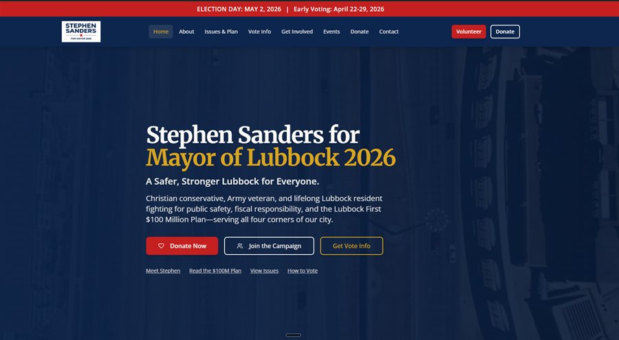Stephen Sanders for Mayor campaign website